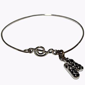 Elegant Silver Tone Ballet Slippers Charm Bracelet Music Note Ballerina Jewelry